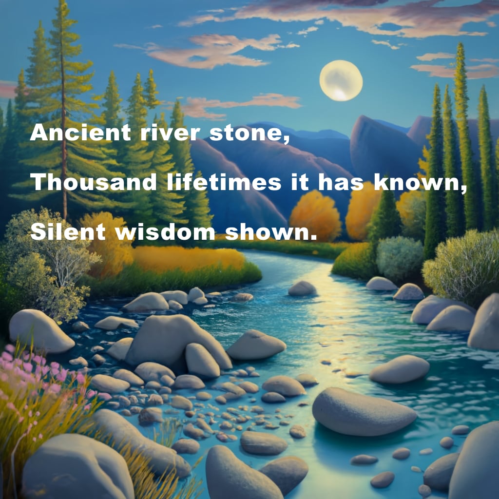 Ancient River Stone Haiku